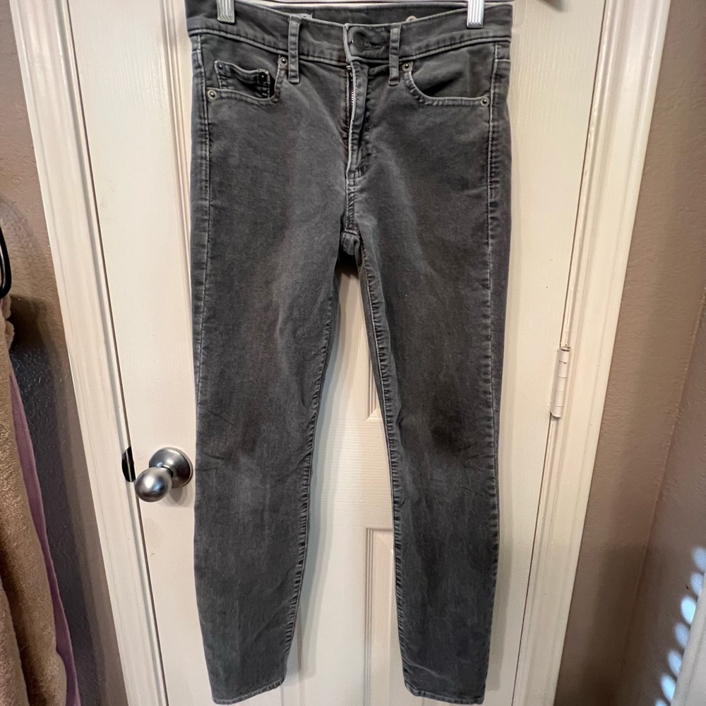 Gap Skinny Grey Corduroy Pants | Size 25P